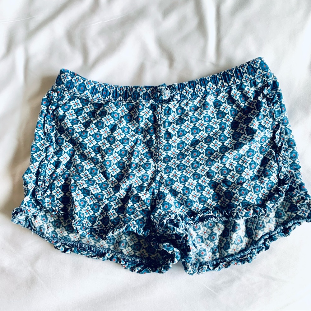Carters Kids Girls Blue White Floral Pull On Comfy Shorts Size 4T